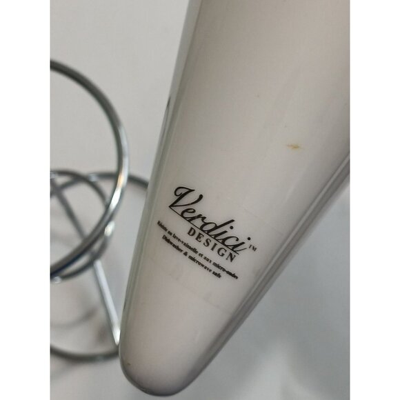 Verdici Design White Ceramic French Fry Cone Basket Holder With Stand - Picture 2 of 11